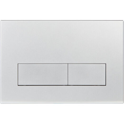 Conjunto de panel de mandos para cisterna Sigma en color gris plata para instalación oculta con doble descarga.