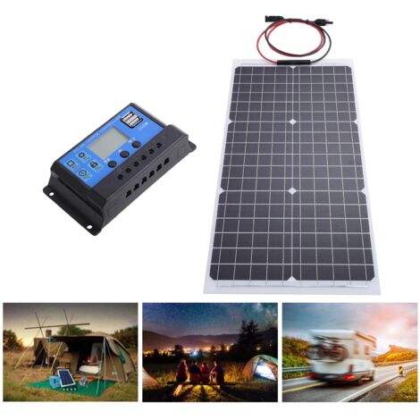Conjunto de paneles solares + Sin etiquetar + 30 W 18 V-SC10 A + Módulo monocristalino portátil
