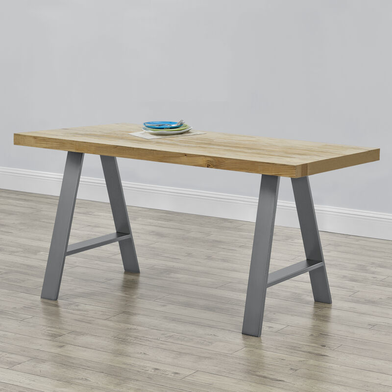 

[en.casa] - Conjunto de Patas de Mesa - Perfiles - Set de 2x Patas - 70 x 10 x 72 cm - Base de Muebles - Pies de Mesa - Protectores Incluidas - DIY