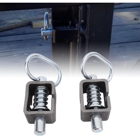 Conjunto de pestillo de resorte de crimpado para remolque, robusto, cerradura de resorte de acero larga para puertas de remolque, 2 piezas