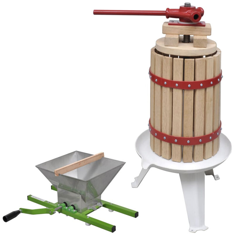 

Conjunto de prensa y trituradora de frutas y vinos 2 piezas