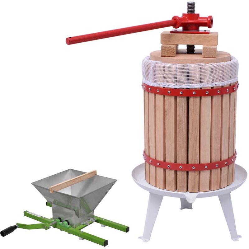 

Conjunto de prensa y trituradora de frutas y vinos 2 piezas