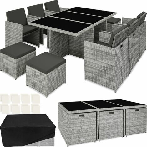 DUPI Conjunto Mesa y sillas Jardin con 6 Sillas Exterior Palma