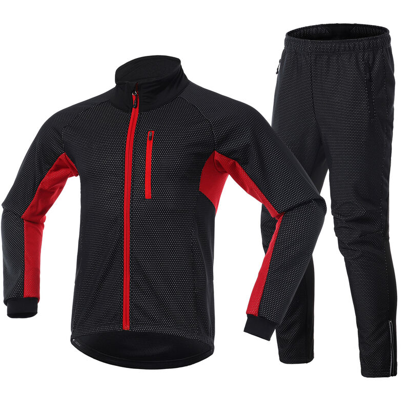 

Conjunto de ropa de ciclismo de invierno para hombre, Jersey de bicicleta a prueba de viento de manga larga con pantalones, chaqueta deportiva para