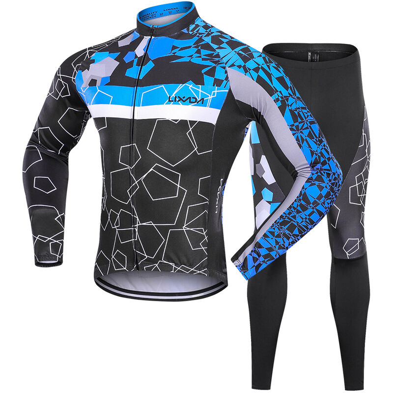 

Conjunto de ropa de ciclismo de lana termica de invierno para hombre, Jersey de ciclismo de manga larga a prueba de viento, abrigo, chaqueta,