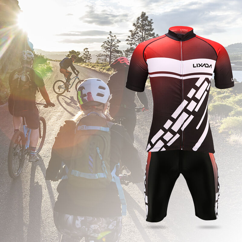 

Conjunto de ropa de ciclismo para hombre camiseta de jersey de bicicleta de manga corta de secado rapido, camisetas, pantalones cortos con babero