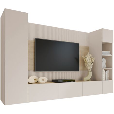 Conjunto de salón Comfivo 450, Beige + Roble