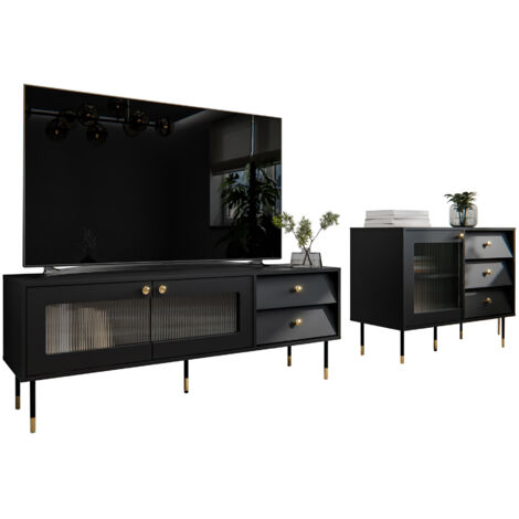 Conjunto de salón Feletri 108, Negro