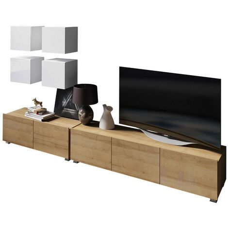 Mueble TV Luxe dorado blanco - 618BLY1102