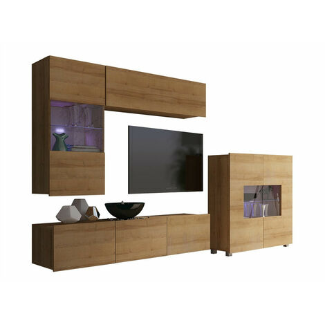 Conjunto de salón Tivdalu 107, Roble dorado