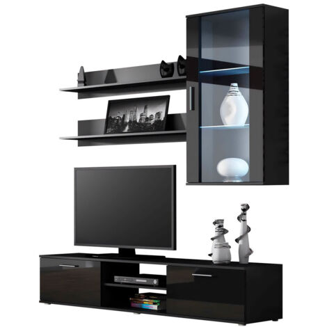 Conjunto de salón Tornola 113, Negro + Negro brillante