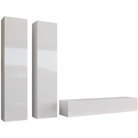 Conjunto de salón Venenou 103, Blanco + Blanco brillante