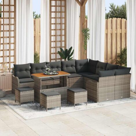 Conjunto de sofá de jardín 13 pcs Gris 110 x 55 x 71 cm