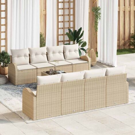 Conjunto de sofá de jardín Beige 55 x 55 x 37 cm