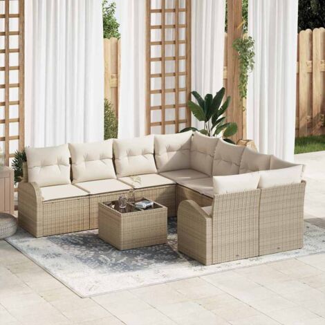 Conjunto de sofá de jardín Beige 55 x 55 x 37 cm