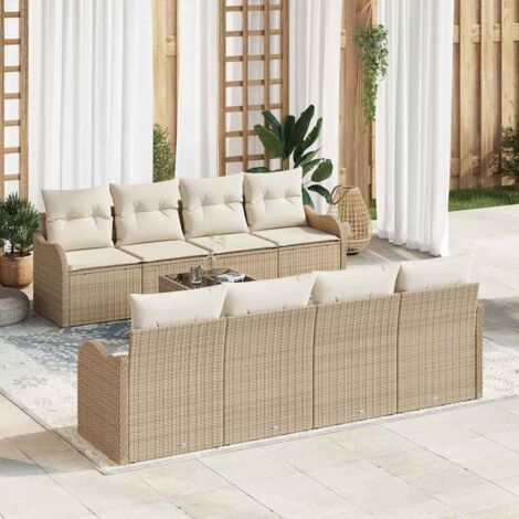 Conjunto de sofá de jardín Beige 55 x 55 x 37 cm
