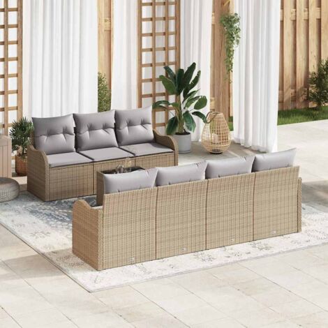 Conjunto de sofá de jardín Beige 55 x 55 x 37 cm vidaXL