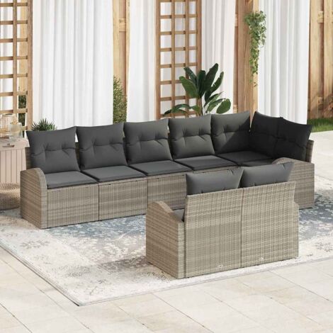 Conjunto de sofá de jardín Gris Claro 55 x 55 x 37 cm