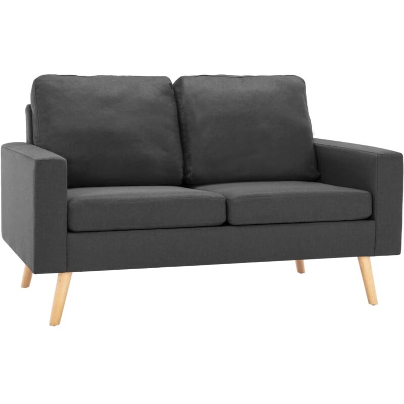 

Sofá de Tela de 2 Plazas Gris Oscuro - Gris - Vidaxl