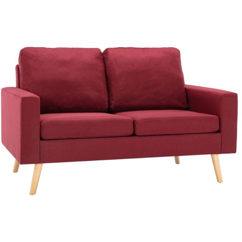 

vidaXL Sofá de Tela de 2 Plazas Vino Tinto - Rojo