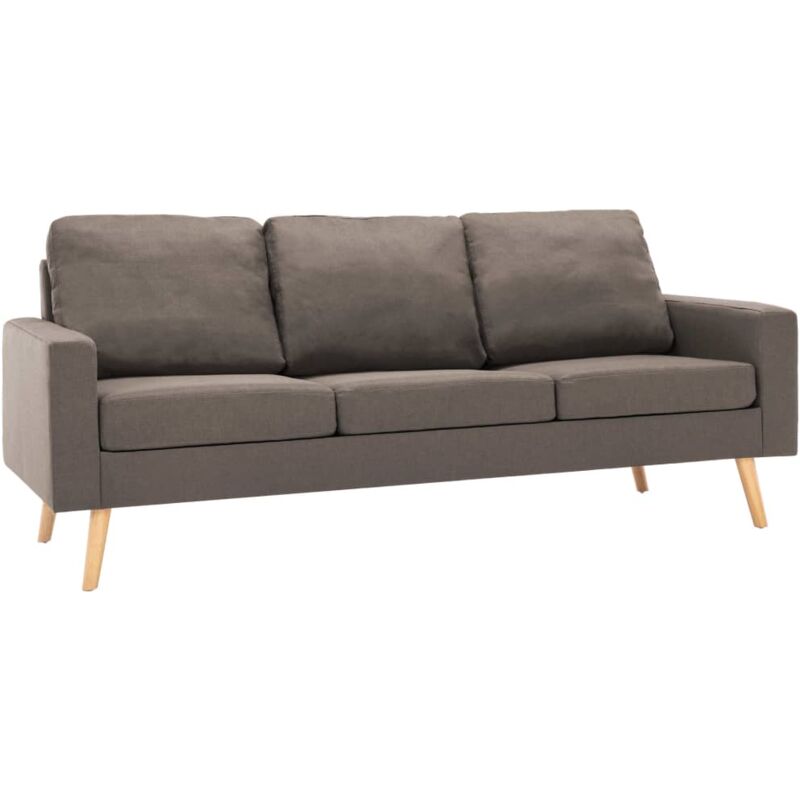 

vidaXL Sofá de Tela de 3 Plazas Color Gris Taupe - Gris Topo