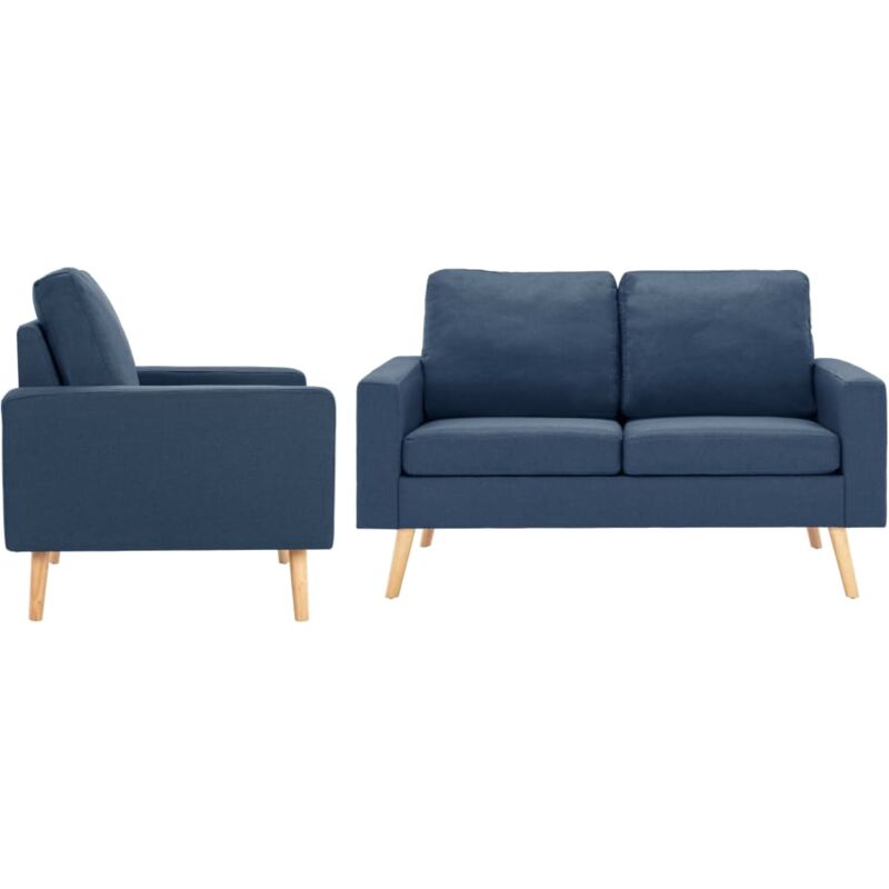 

vidaXL Sofá de Tela de 1 Pieza 2 Piezas Azul - Azul