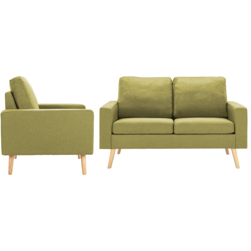 

vidaXL Sofá de Tela de 1 Pieza 2 Piezas Verde - Verde
