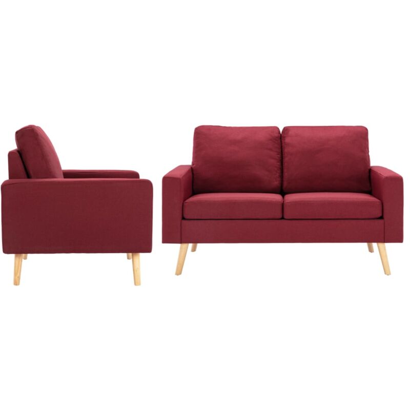 

Sofá de Tela de 1 Pieza 2 Piezas Rojo Vino Tinto - Rojo - Vidaxl
