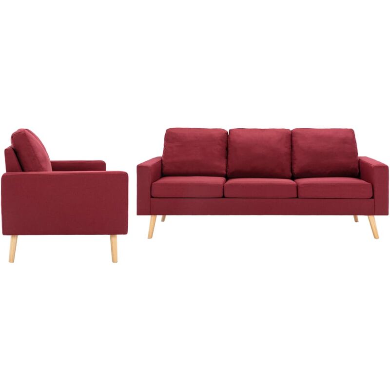 

Sofá de Tela de 1 Pieza 3 Piezas Modelo 2 Rojo Vino Tinto - Rojo - Vidaxl