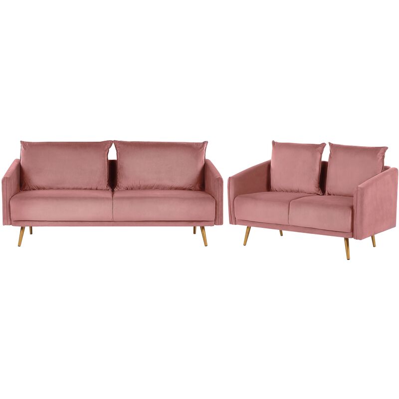 

Conjunto de sofás de terciopelo rosa MAURA
