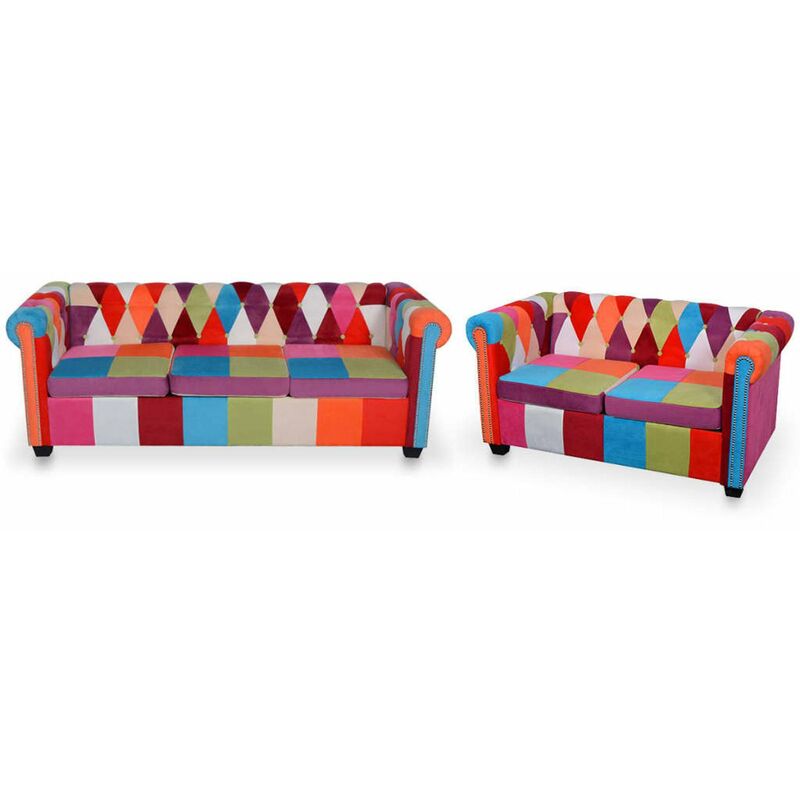 

Conjunto de sofas Chesterfield 2 piezas tela