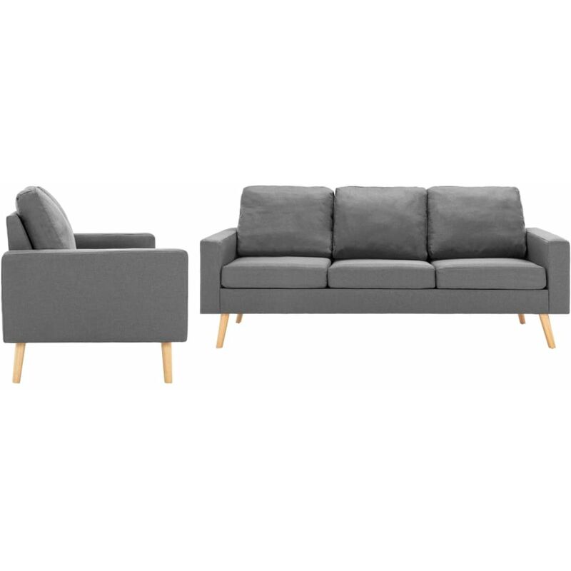 

Happyshopping - Conjunto de sofas de 2 piezas tela gris claro