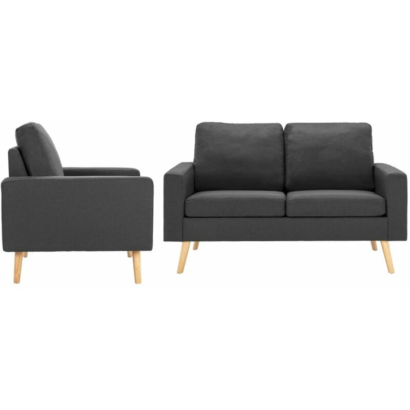 

Conjunto de sofas de 2 piezas tela gris oscuro
