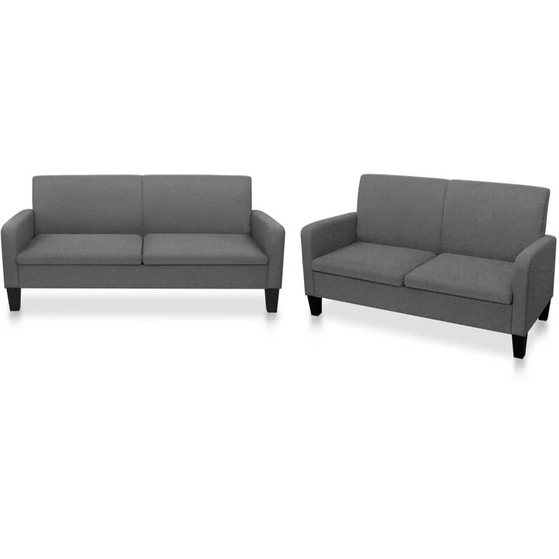 

Conjunto de sofás de 2 piezas tela gris oscuro