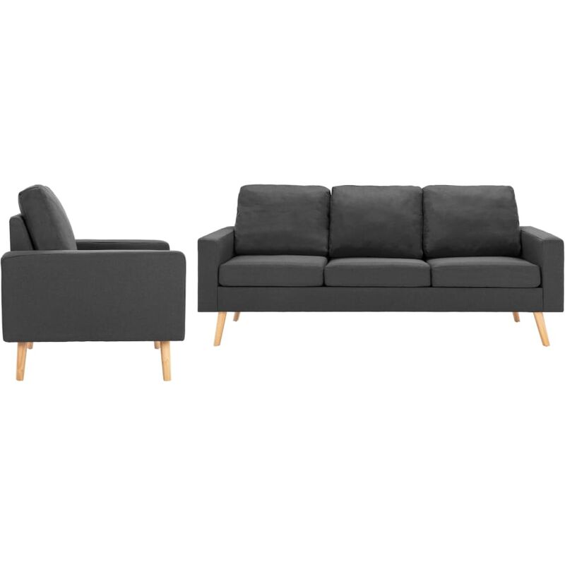 

Conjunto de sofás de 2 piezas tela gris oscuro