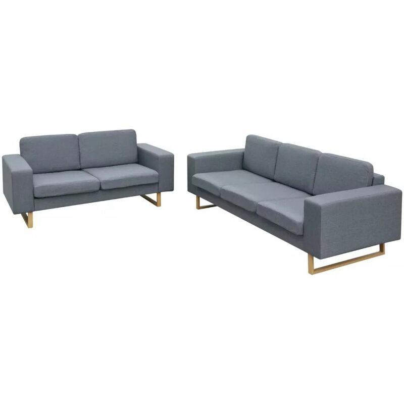 

Conjunto de sofas de 2 y 3 plazas gris claro