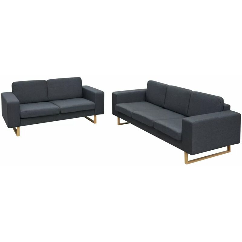 

Conjunto de sofas de 2 y 3 plazas gris oscuro