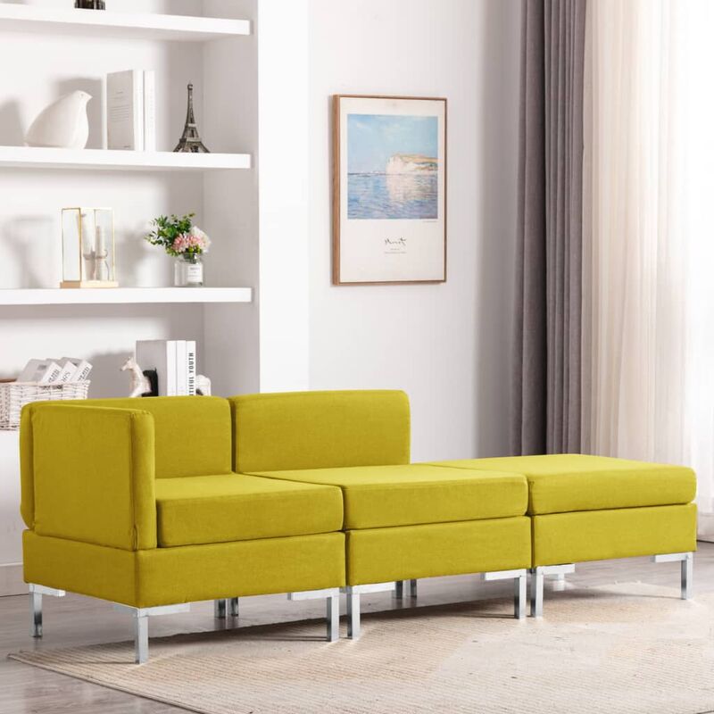 

Conjunto de sofás de 3 piezas tela amarillo