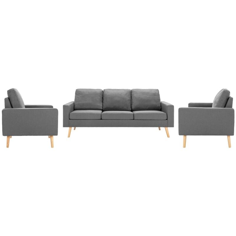 

Conjunto de sofás de 3 piezas tela gris claro