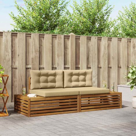 Conjunto de sofás de exterior con cojín Natural y Beige