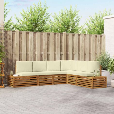Conjunto de sofás de exterior con cojín Natural y Crema
