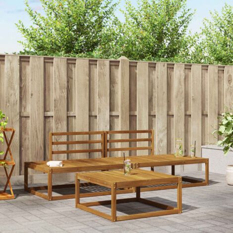 Conjunto de sofás de exterior Natural Madera de Acacia Sólida