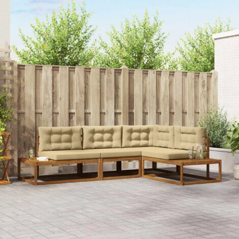 Conjunto de sofás de exterior Natural y Beige
