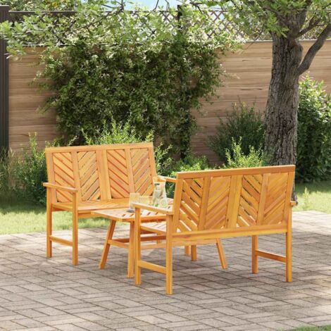 Conjunto de Sofás de Jardín Marrón Madera maciza de Acacia