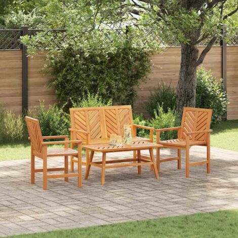 Conjunto de Sofás de Jardín Marrón Madera maciza de Acacia