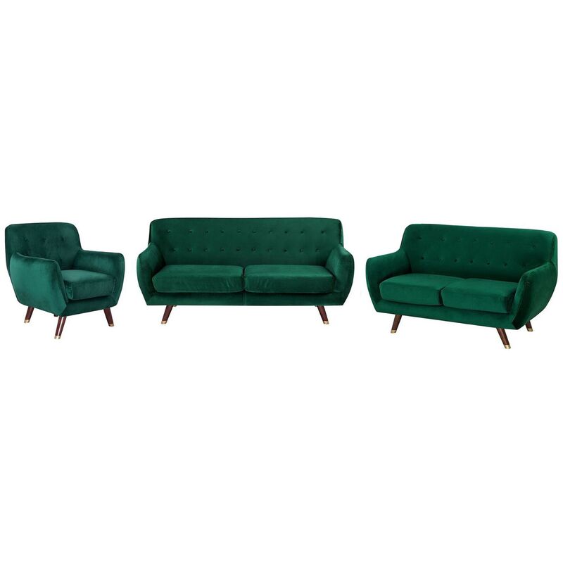 

Conjunto de sofás de terciopelo verde BODO