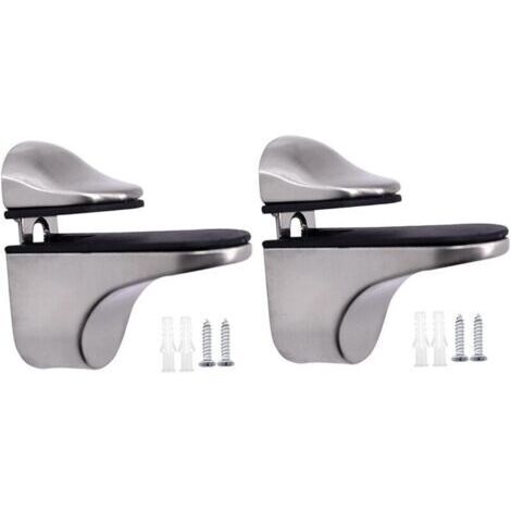 Conjunto de soportes para estantes de vidrio, práctico accesorio para el hogar, acabado pulido