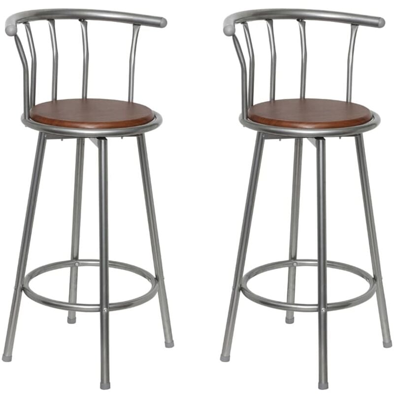 

vidaXL Taburetes de Cocina 2 Unidades Acero Marrón - Marrón