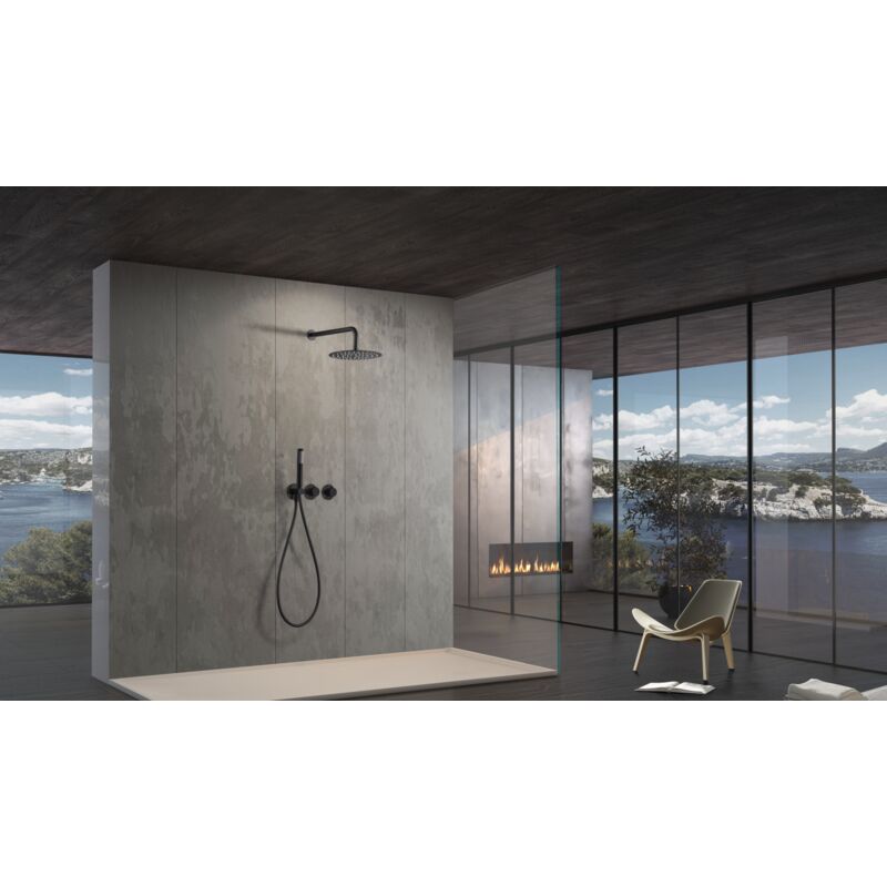 GTA052/NG assen Grifo Termostático Ducha Empotrado 2 Vías Negro Mate - ref: GTA052/NG - Imex