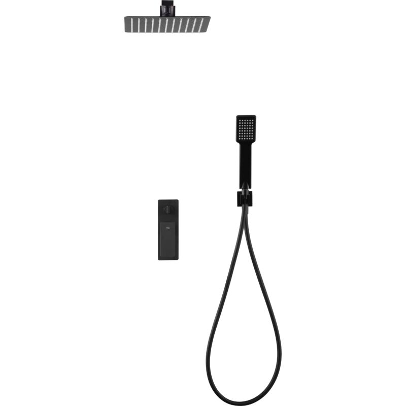 Imex - GPF016/NG fiyi Conjunto Ducha Monomando Empotrado Negro Mate - ref: GPF016/NG